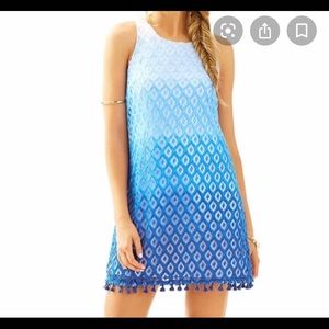 Lilly Pulitzer textured lace blue ombré dress!